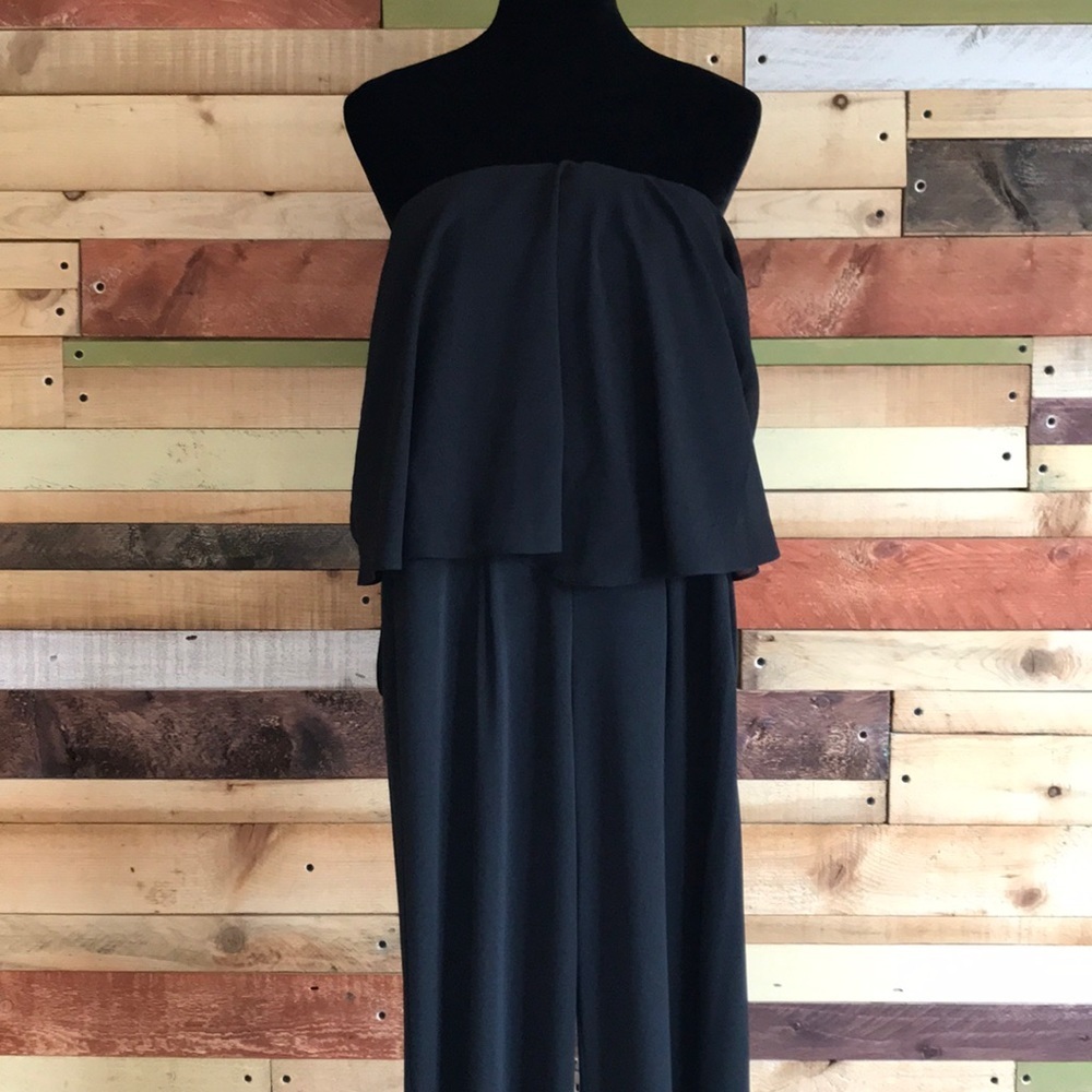 Strapless ruffle jumpsuit